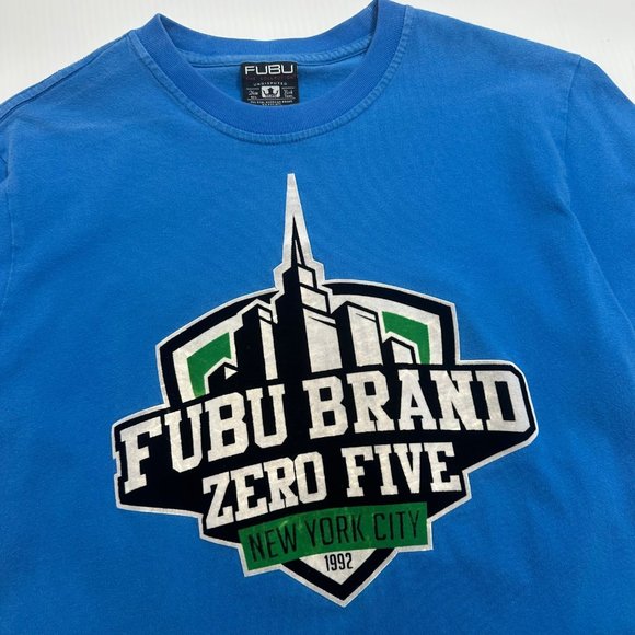 Y2K Fubu Brand NYC Felt Graphic Tee S - Picture 2 of 5